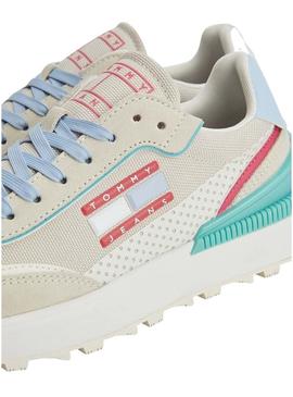 Sapatilhas Tommy Jeans Tech Runer Bege Mulher