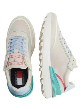 Sapatilhas Tommy Jeans Tech Runer Bege Mulher