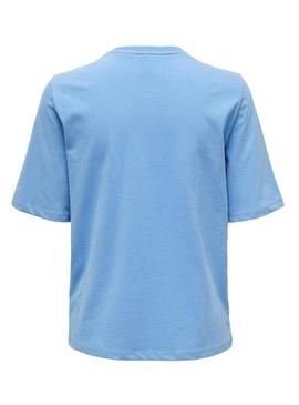 T-Shirt Only Eloise Boxy Azul para Mulher