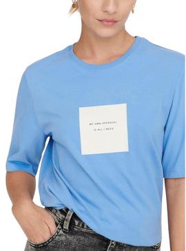 T-Shirt Only Eloise Boxy Azul para Mulher