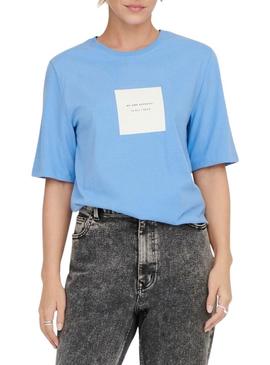 T-Shirt Only Eloise Boxy Azul para Mulher