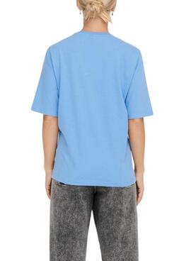 T-Shirt Only Eloise Boxy Azul para Mulher