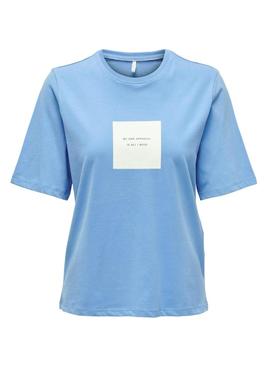 T-Shirt Only Eloise Boxy Azul para Mulher