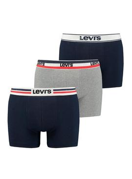 Pacl Cuecas Levis Giftbox Iconic Azul Marinho