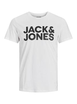 T-Shirt Jack & Jones Corp Logo Branco Homem