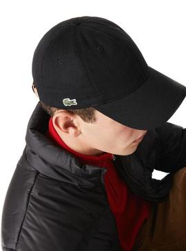 Cap Lacoste Sarga Preto para Homem