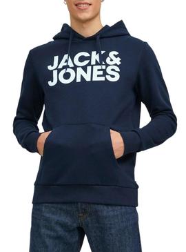 Sweat Jack & Jones Logo Maxi Azul Marinho Homem