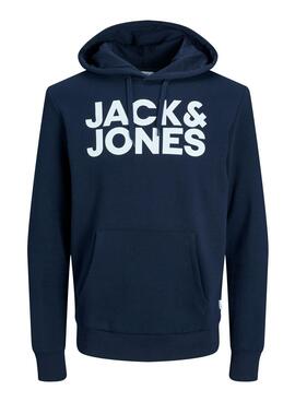 Sweat Jack & Jones Logo Maxi Azul Marinho Homem