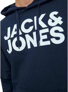 Sweat Jack & Jones Logo Maxi Azul Marinho Homem