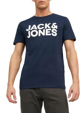 T-Shirt Jack & Jones Corp Logo Slim Azul Marinho