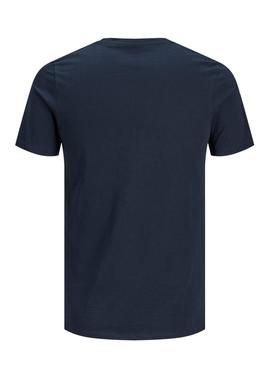 T-Shirt Jack & Jones Corp Logo Slim Azul Marinho