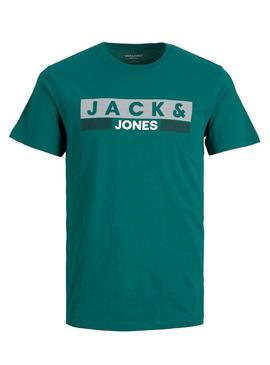 T-Shirt Jack & Jones Corp Logo Verde Homem