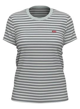 T-Shirt Levis Perfect Tee Stripe Turquesa