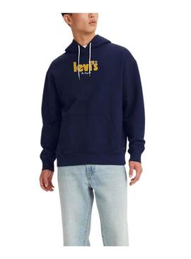 Sweat Levis Relaxed Capuz Azul para Homem