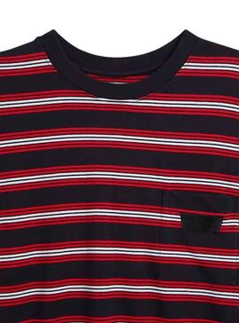 T-Shirt Levis Listras Vermelho e Azul para Homem