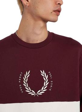 Sweat Fred Perry Circle Bordeaux e Bege