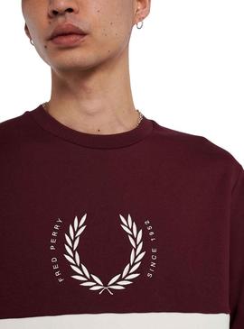 Sweat Fred Perry Circle Bordeaux e Bege