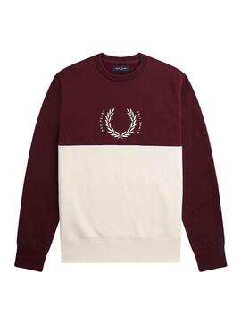 Sweat Fred Perry Circle Bordeaux e Bege