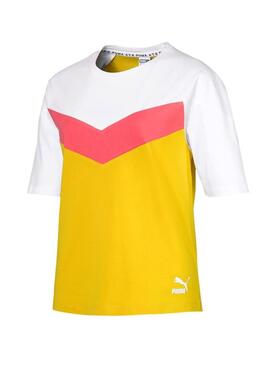 T-Shirt Puma XTG Colorblock Amarelo Mulher