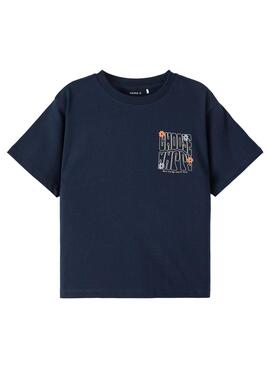 T-Shirt Name It Talilone Azul para Menina