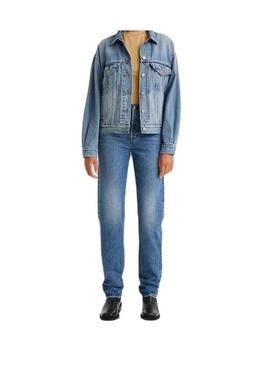 Pantalon Jeans Levis 501 Azul Medio para Mulher