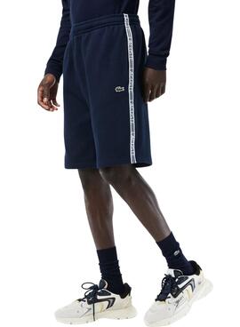 Bermuda Lacoste Flanela Azul Marinho para Homem