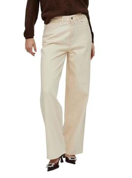 Pantalon Vila Freya Bege para Mulher