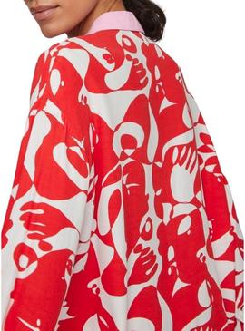 Camisa Vila Kikki Vermelho e Branco para Mulher