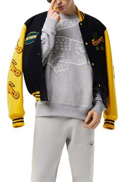 Sweat Lacoste Crocodile Cinza para Homem