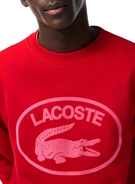 Sweat Lacoste Relaxed Fit Vermelho para Homem