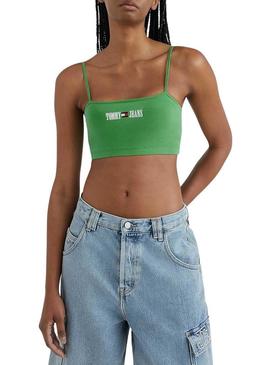 Top Tommy Jeans Ultra Crop Verde para Mulher