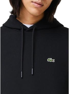 Sweat Lacoste Basic Capuz Preto Homem