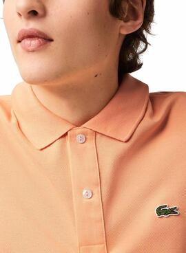 Polo Lacoste Básico Slim Fit Laranja para Homem
