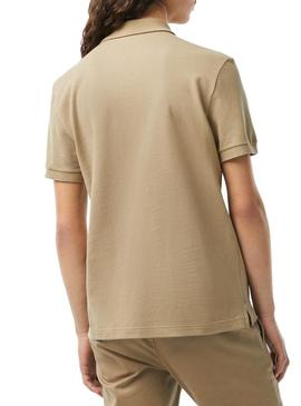 Polo Lacoste Básico Slim Fit Beige para Homem