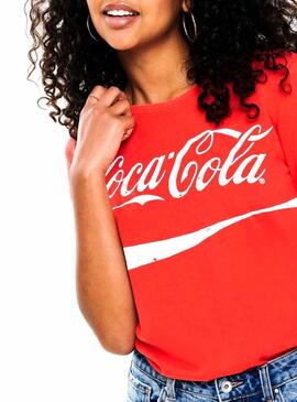 T-Shirt Only Coca Cola Vermelho Mulher
