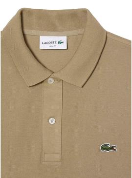 Polo Lacoste Básico Slim Fit Beige para Homem