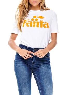 T-Shirt Only Fanta Branco Mulher