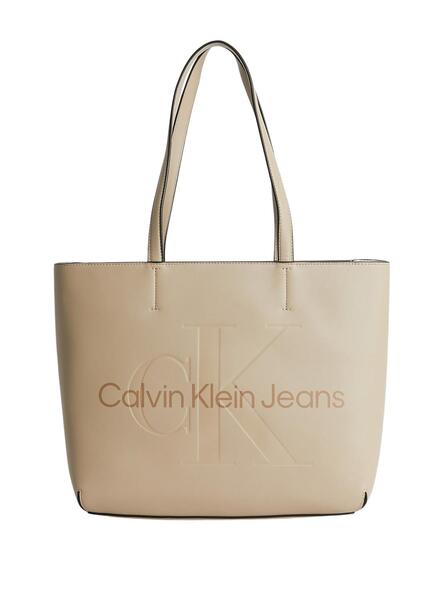 Bolsa Calvin Klein Sculpted Bege para Mulher