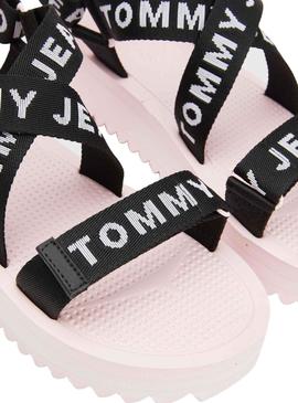 Sandálias Tommy Jeans Logo Rosa para Mulher