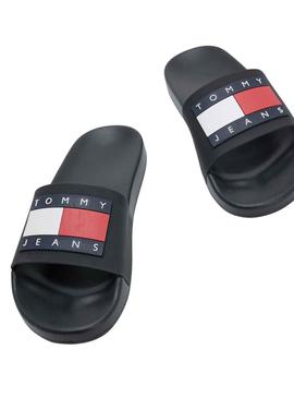 Flip flops Tommy Jeans Flag Pool Preto para Mulher