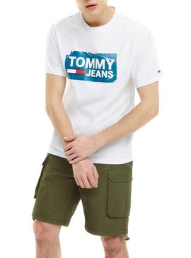 T-Shirt Tommy Jeans Scratched Branco Homem