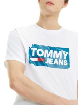 T-Shirt Tommy Jeans Scratched Branco Homem