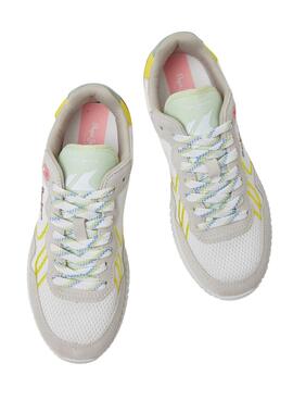 Sapatilhas Pepe Jeans Holland Mesh Branco Mulher