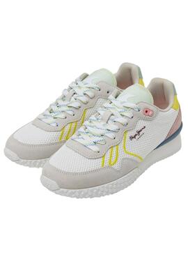 Sapatilhas Pepe Jeans Holland Mesh Branco Mulher