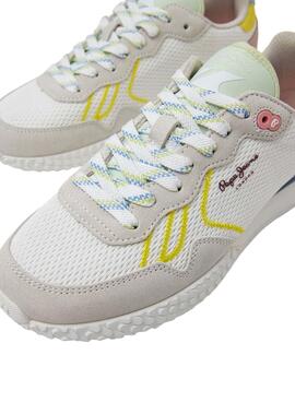 Sapatilhas Pepe Jeans Holland Mesh Branco Mulher