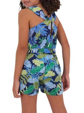 Short Mayoral Printed Folhas Azul para Menina