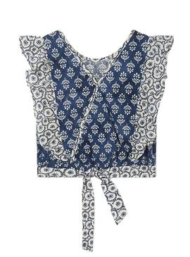 Blusa Mayoral Printed Volanes Azul para Menina