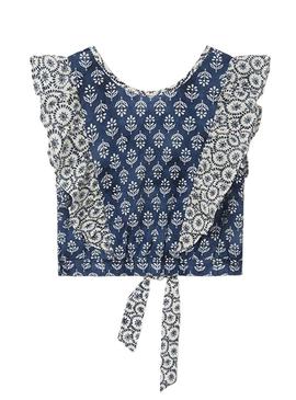 Blusa Mayoral Printed Volanes Azul para Menina