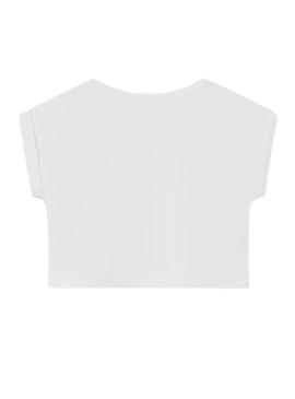 T-Shirt Mayoral Bordado Nature Branco para Menina