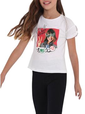 T-Shirt Mayoral Chica Smile Branco para Menina